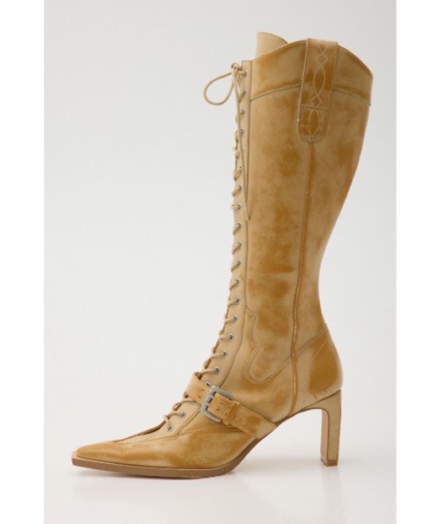 靴 SLY POINTED LACE UP WESTERN BOOTS