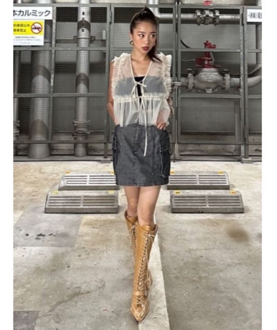 靴 SLY POINTED LACE UP WESTERN BOOTS
