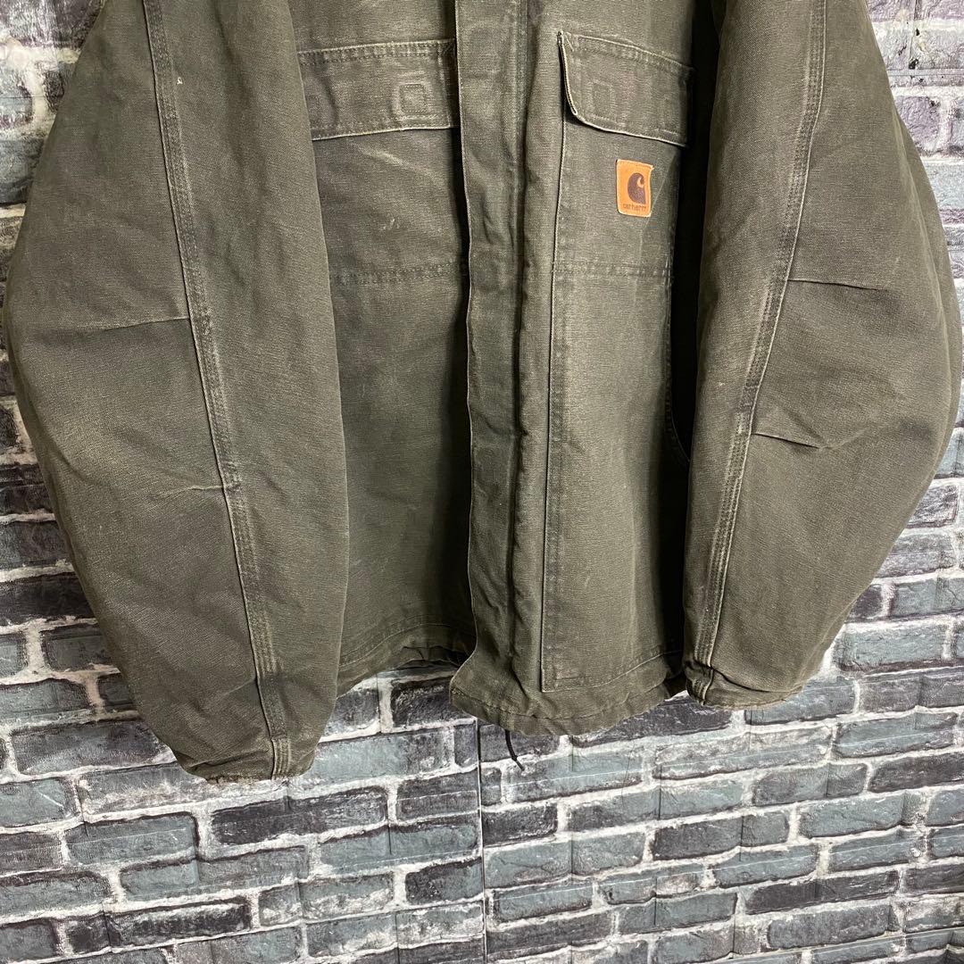 カーハート トラディショナルコート C26 モスグリーン 2XL フェード 古着