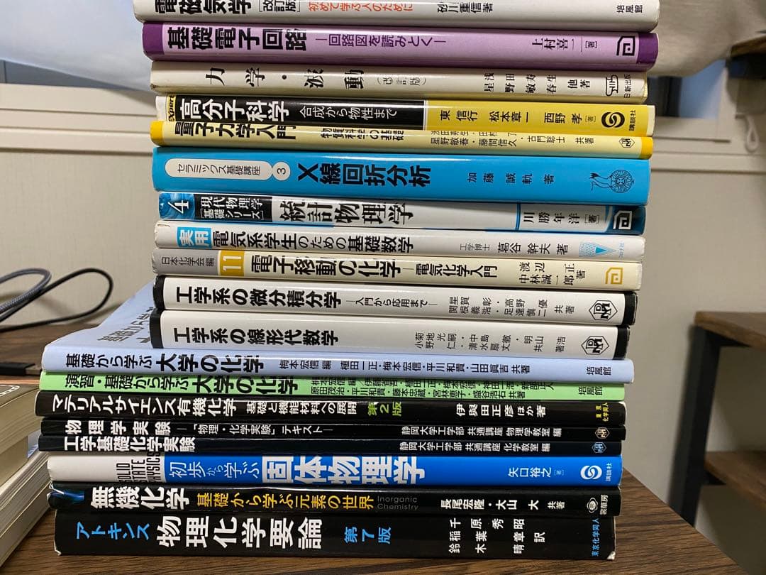 静岡大学工学部電子物質科学科の教科書とTOEICの参考書・問題集