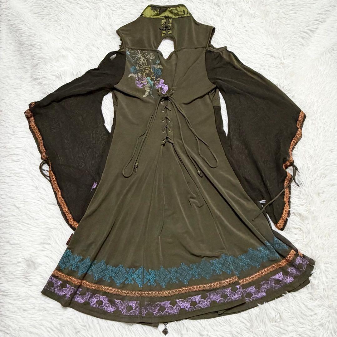 オッズオン　オッズオネスト　チャイナワンピース　刺繍　ダブルジップ　新品未使用
