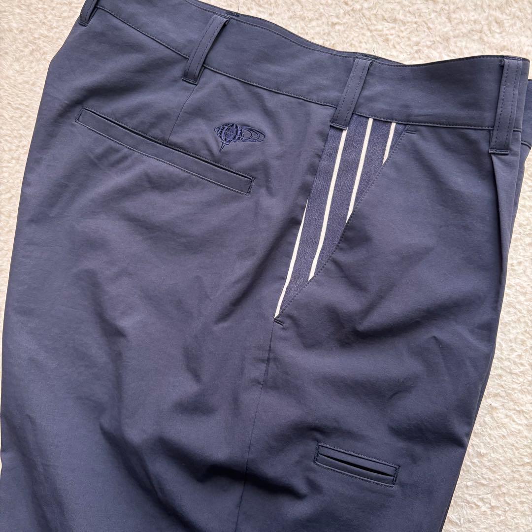 BEAMS GOLF ビームスゴルフ ストレッチ ワンタック パンツ ネイビー系