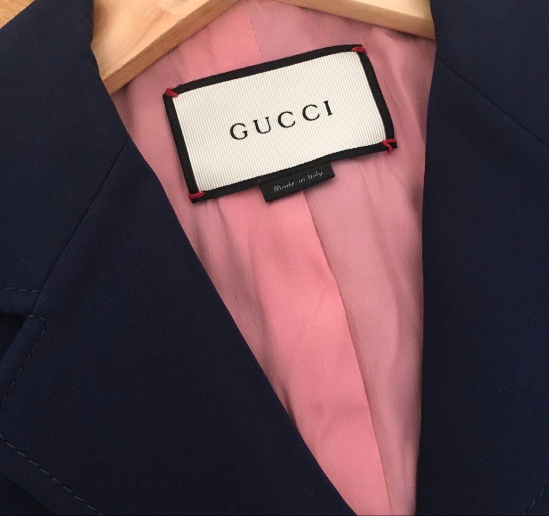 美品　GUCCI グッチ パールボタン　フリル　ジャケット42