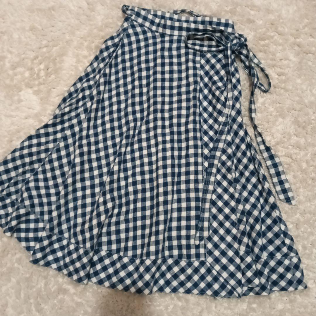 新品 ポロ ラルフローレン ギンガムチェック ラップ リネン ロング スカート