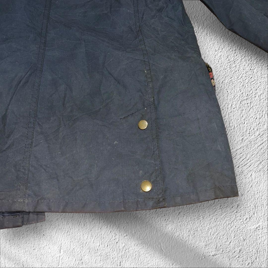 [希少]BARBOUR 花柄 オイルドジャケット ユニセックス 刺繍ロゴグランジ