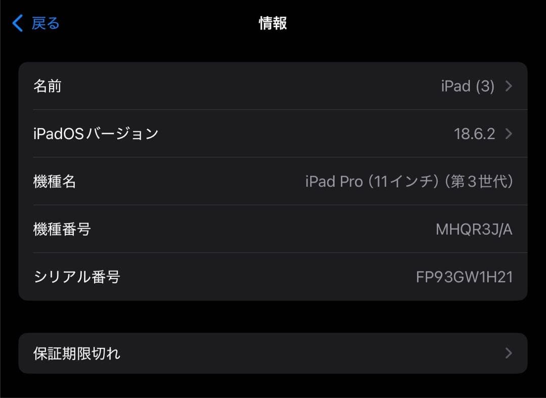 Apple iPad pro 11inch 第三世代 スペースグレー