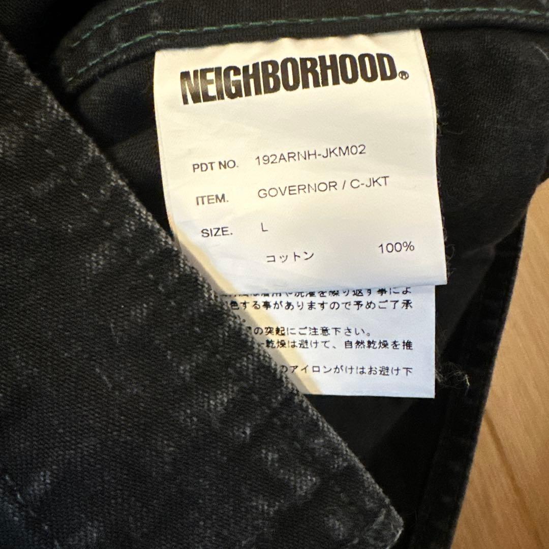 NEIGHBORHOOD ブラックデニム　ノーカラーカバーオール　ジャケット