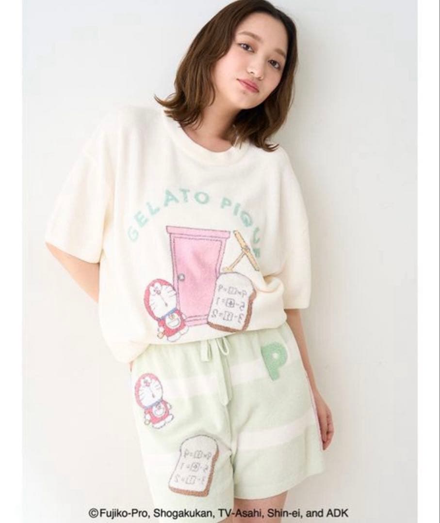 gelato pique 【ドラえもん】ジャガードプルオーバー&ショートパンツ