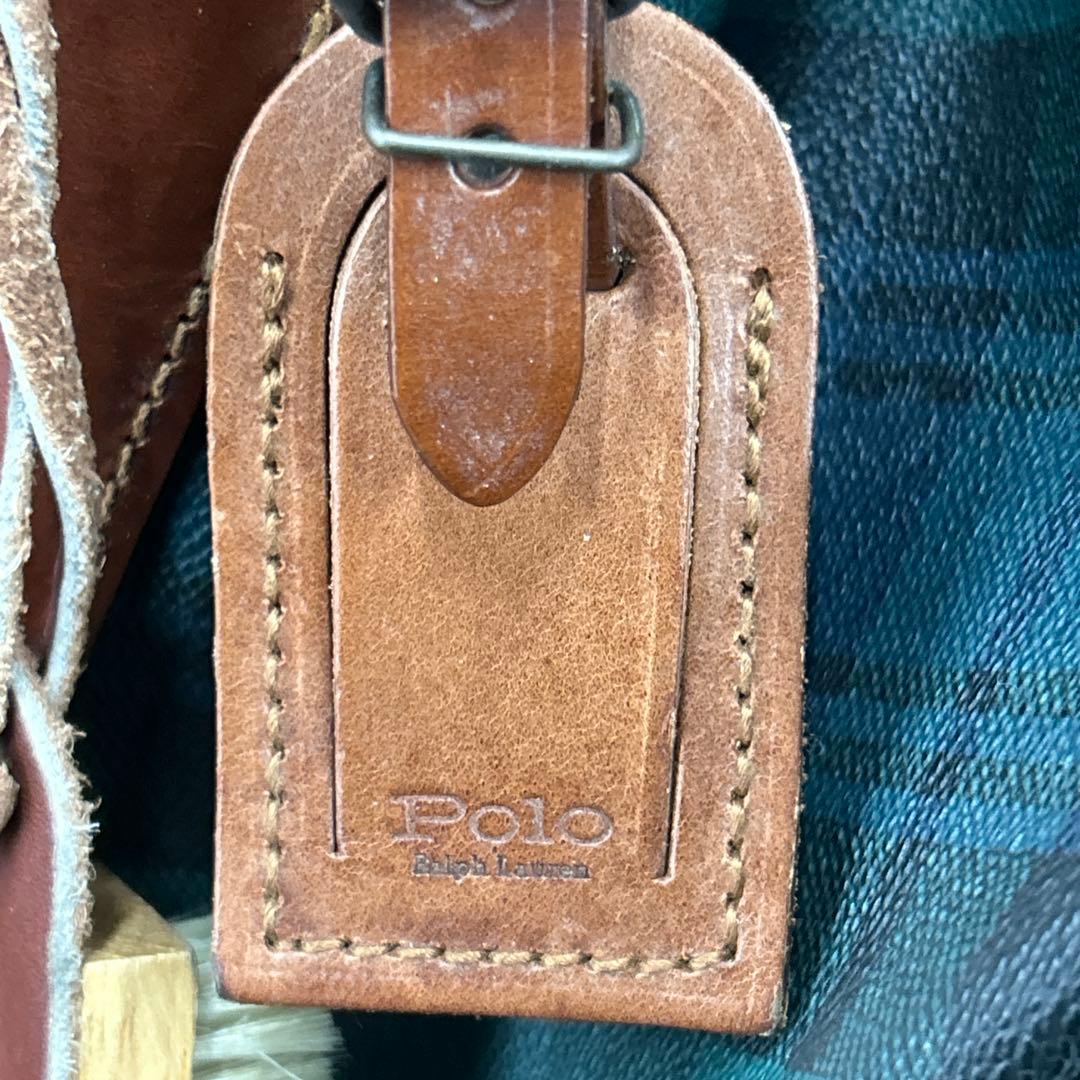 ポロラルフローレン ボストンバッグ 2way チェック 金具 ショルダー 旅行
