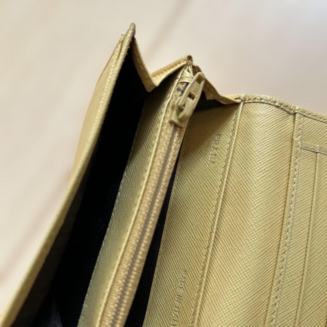 PRADA サフィアーノレザー 三つ折り財布 イエロー