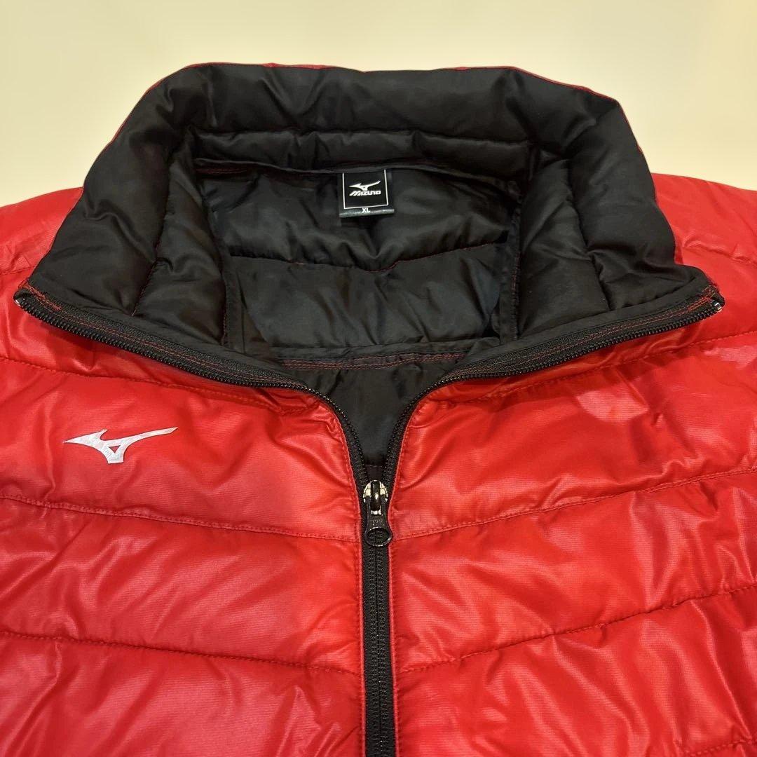 【MIZUNO】ミズノ中綿入りウォーマー上下 防寒 赤黒 ☆美品☆