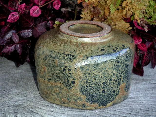 ♥灰釉　六角　茶碗　在銘　骨董品