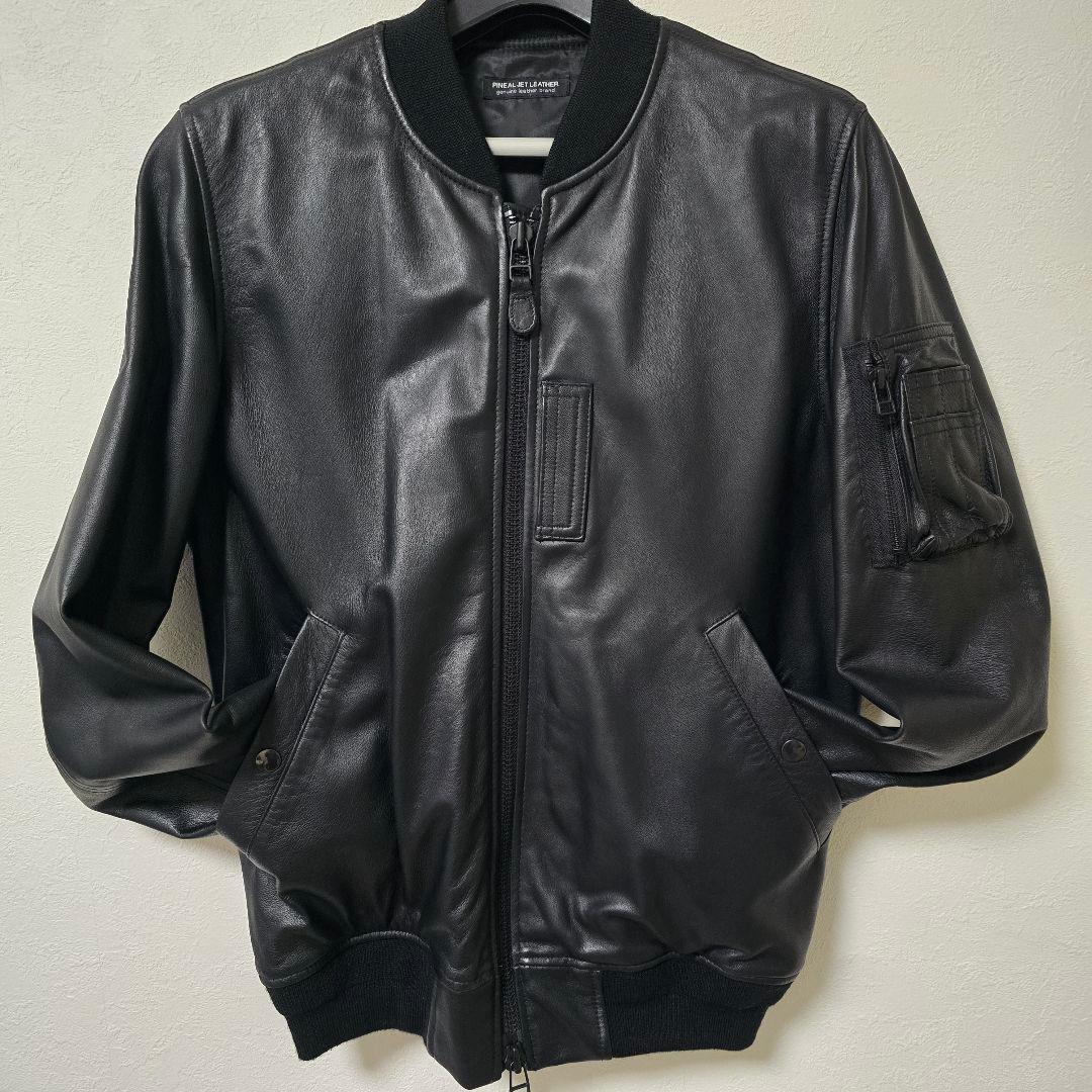 羊革 MA-1 レザージャケット PINEAL JET LEATHER 日本S