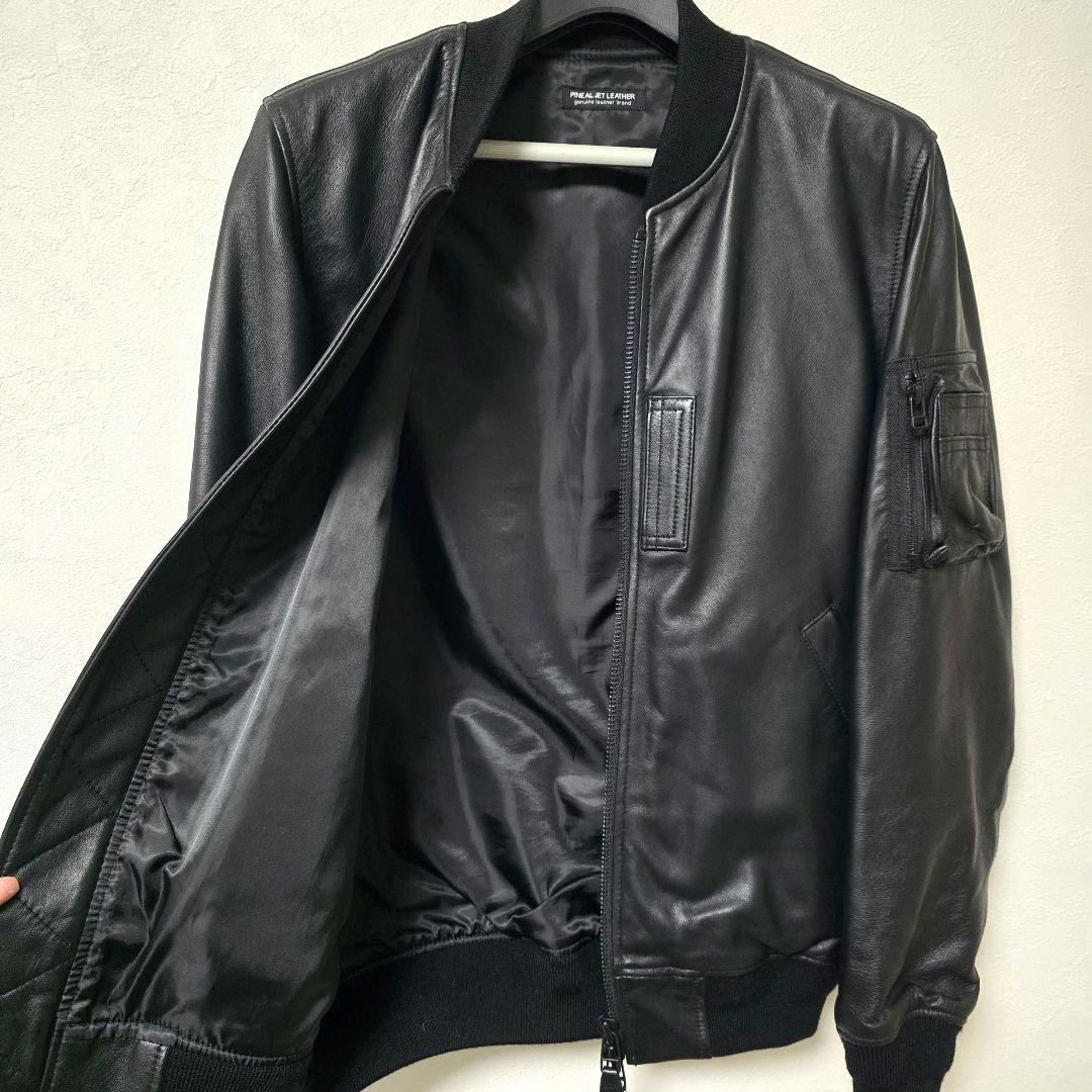 羊革 MA-1 レザージャケット PINEAL JET LEATHER 日本S