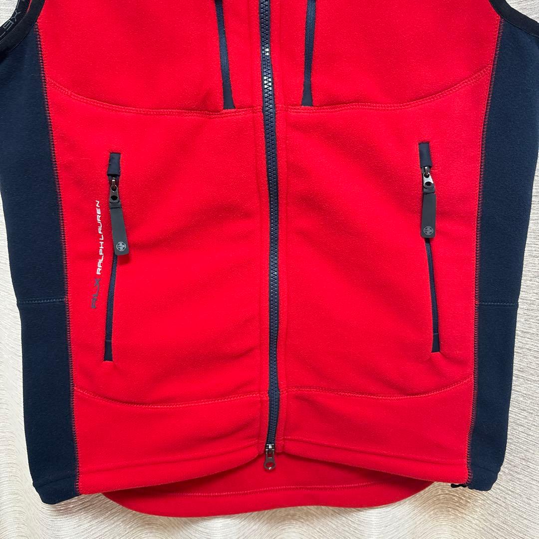 美品　RLX RALPHLAURENSPORTS ベスト　レッド　フリース　S