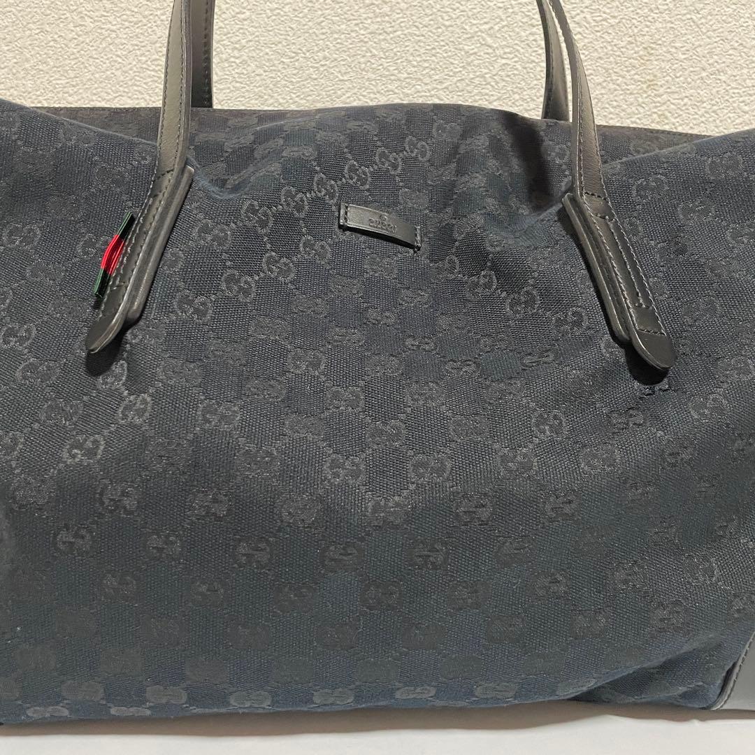 GUCCI グッチ ボストンバッグ ブラック GGスプリーム キャンバス