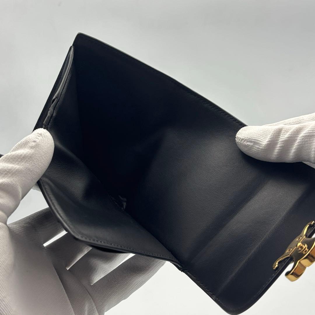 CELINE セリーヌ　トリオンフ　カーフスキン　三つ折り　財布　ミニ財布