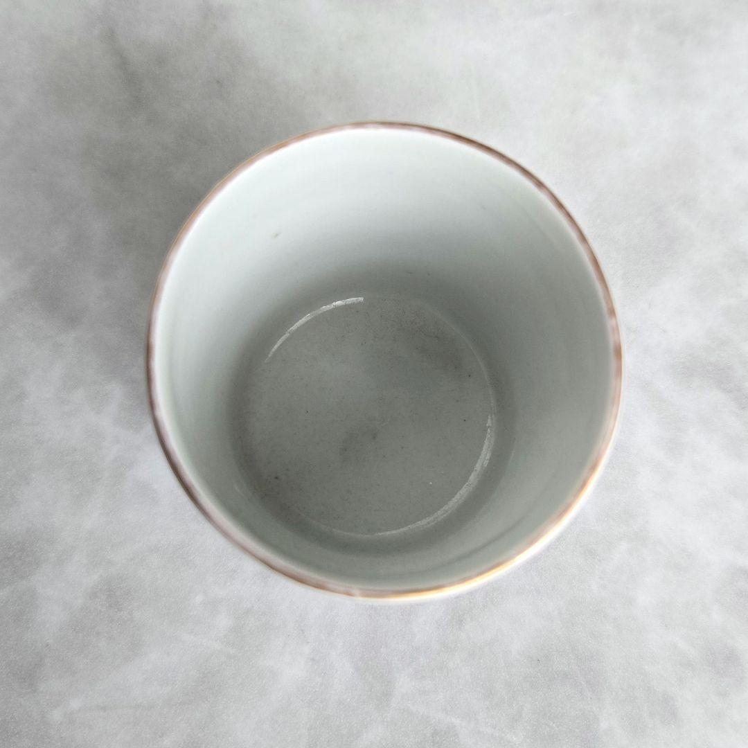無傷完品　古伊万里　金彩　色絵　覗き　アザミ　猪口　江戸時代　アンティーク　骨董