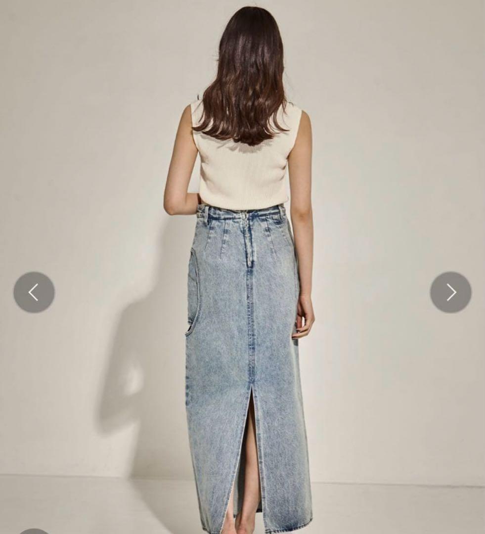 【CLANE】CIRCLE CUT LAYERED DENIM SKIRT