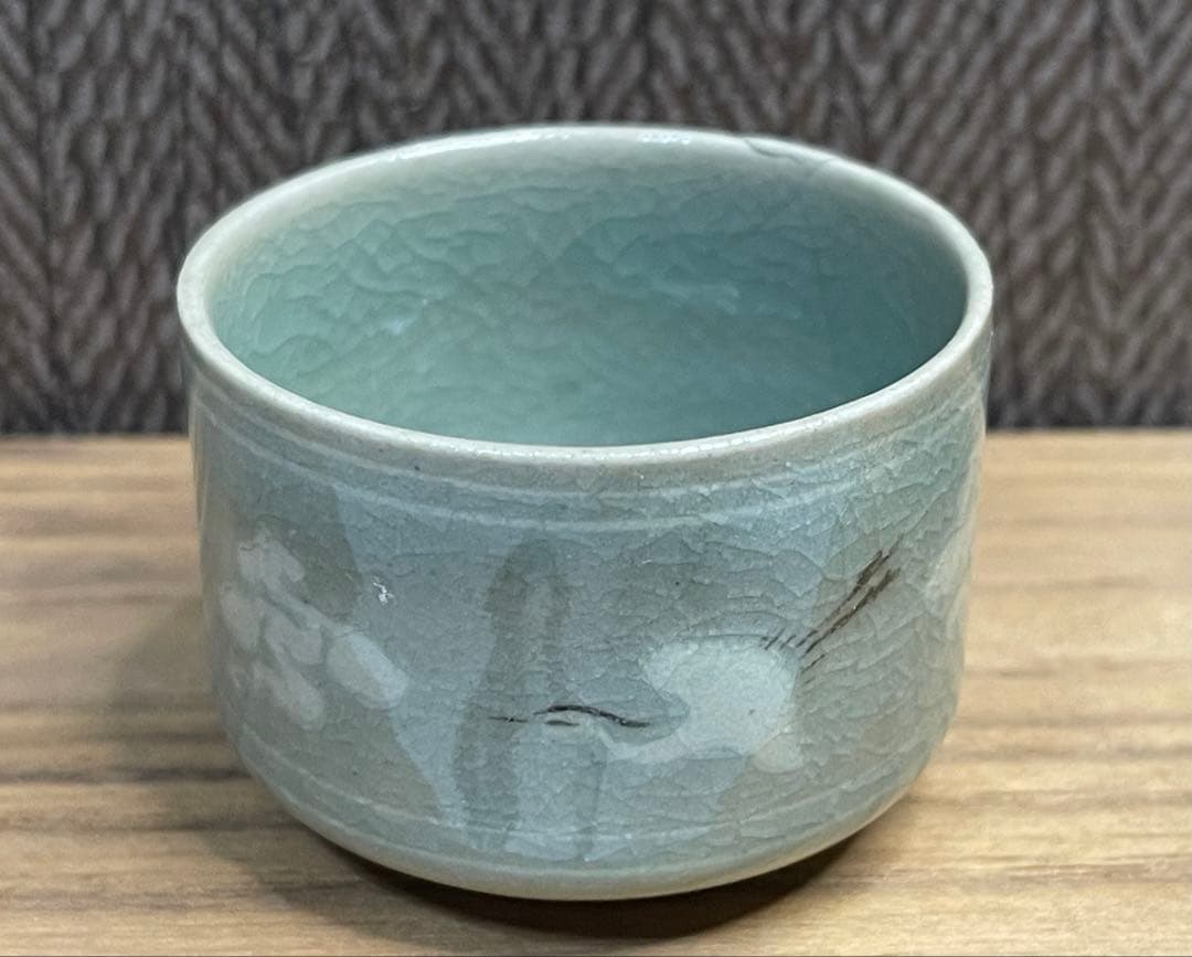 【陶芸・陶器】柳海剛 柳根瀅 人間国宝 文化財 韓国 高麗青磁 酒器 雲鶴 5個