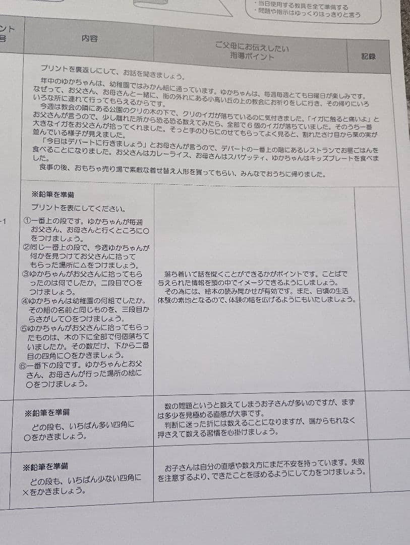 小学校受験 伸芽会合格への家庭学習 年長１２ヶ月一年間セット ほぼ新品 製作材料