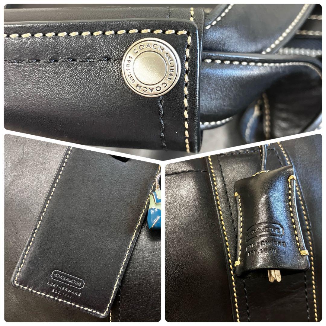 コーチ COACH ボストンバッグ レザー 黒 ブラック 大容量 旅行 2way