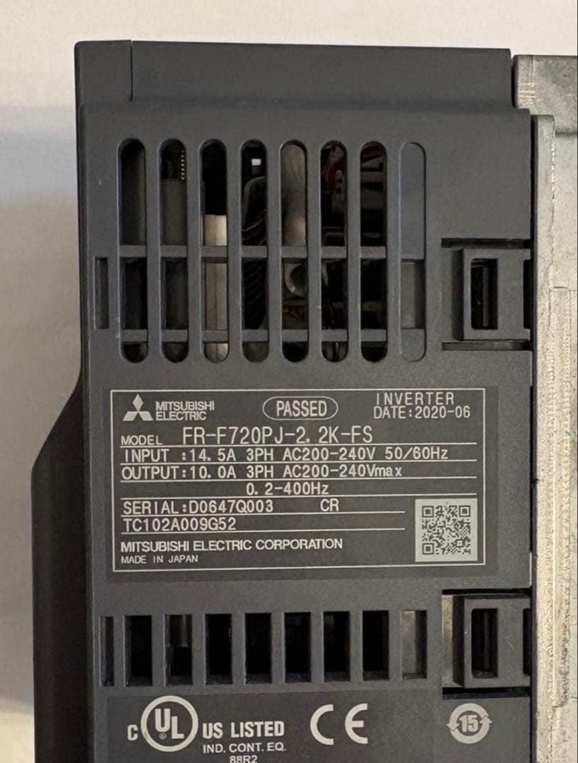 三菱電機　三菱換気送風機用3相インバータ FR-F720PJ-2.2K-FS