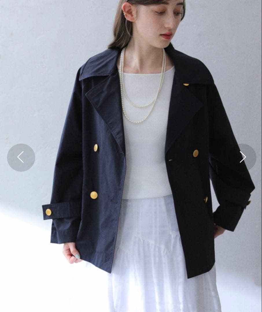 定価¥28600 美品 ラトータリテ ライトコート ショートトレンチ ネイビー