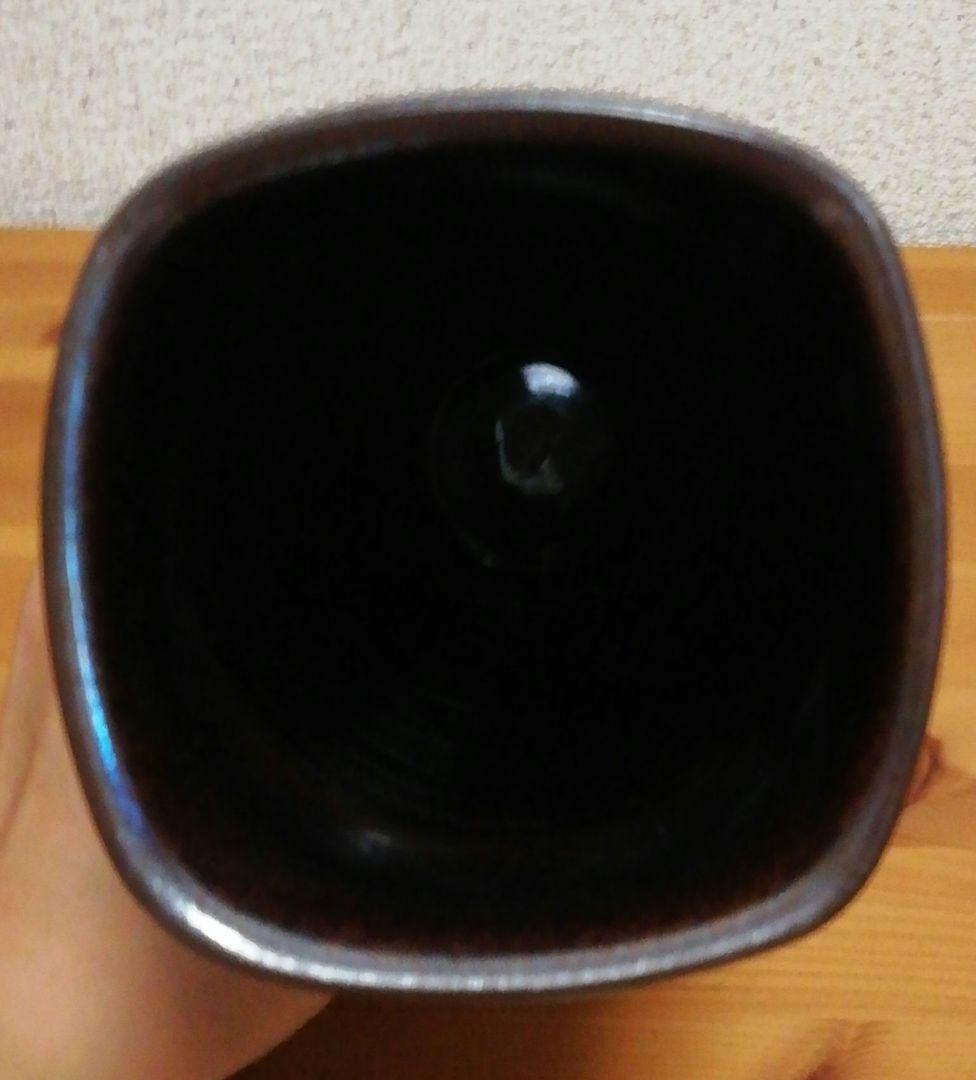 藤井朱明作　天目　白老　花入　共箱　花瓶