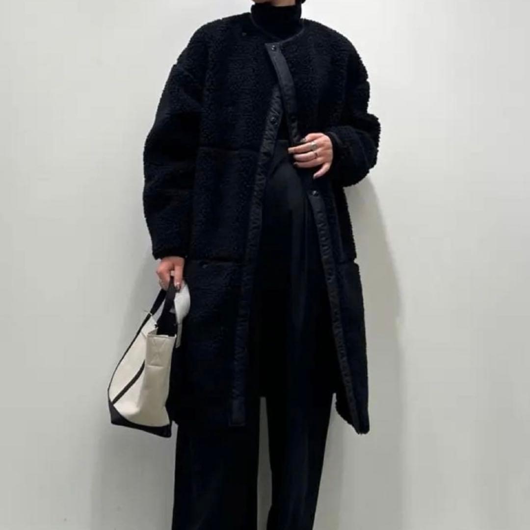 HYKE ハイク FAUX SHEARINGCOAT / ボアロングコート1