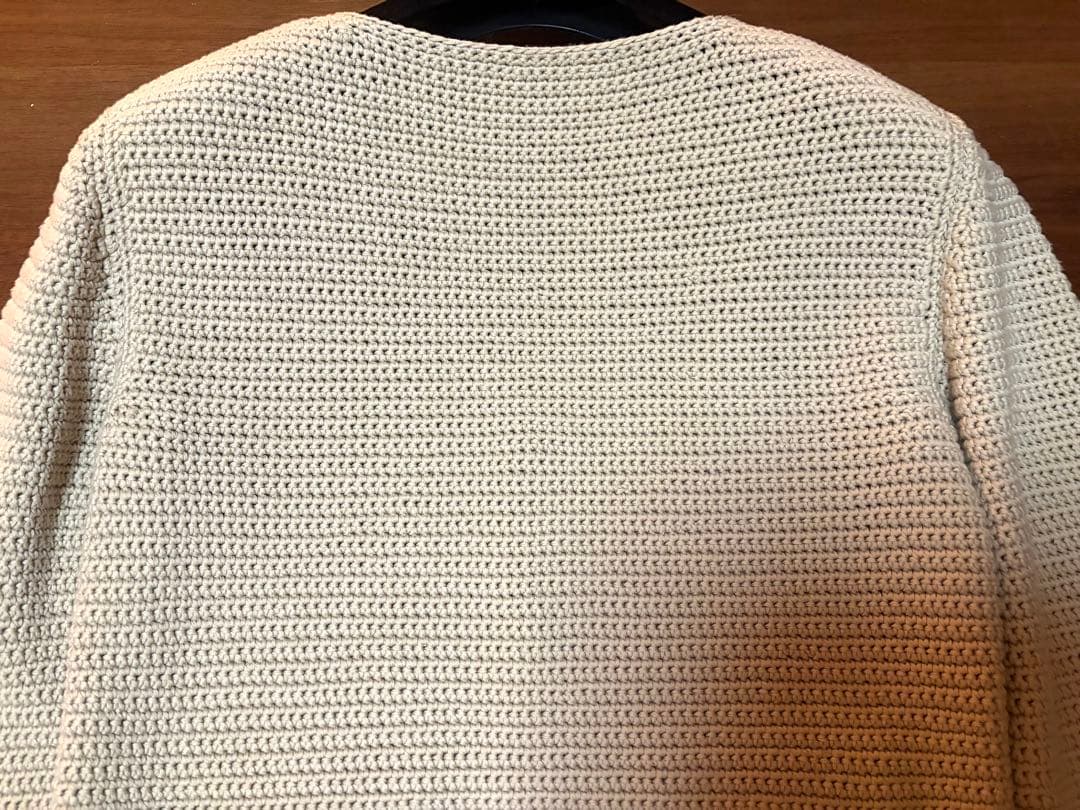 AKRIS アクリス　コットン カーディガン　ベージュM　ニット素材
