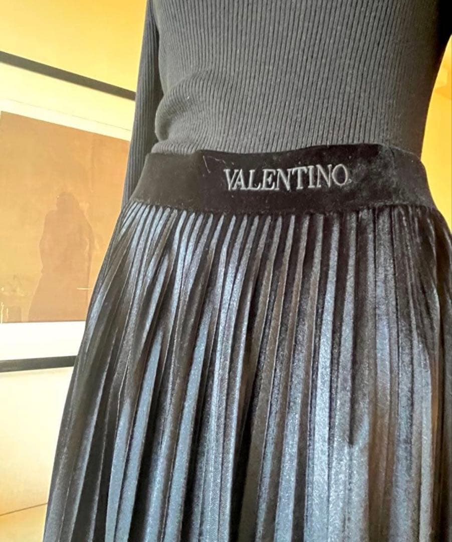 valentino★ヴァレンティノ★ウエストロゴベロアロングプリーツスカート