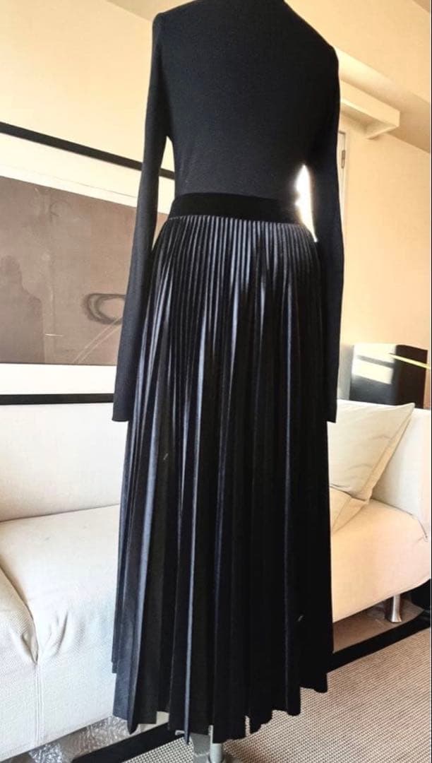 valentino★ヴァレンティノ★ウエストロゴベロアロングプリーツスカート
