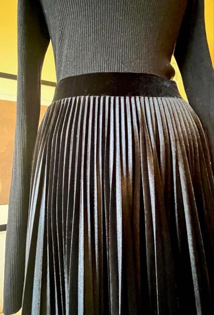 valentino★ヴァレンティノ★ウエストロゴベロアロングプリーツスカート