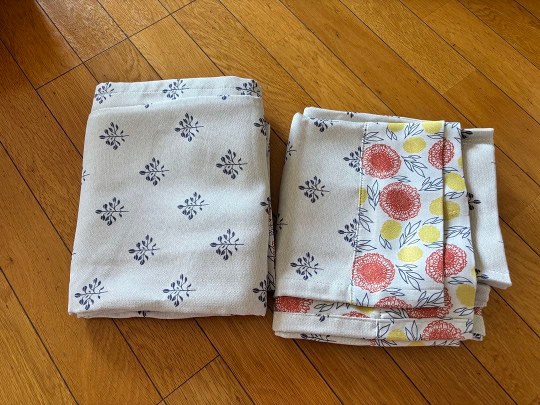 【美品】100サイズ・遮光2級・裾のデザインが可愛い遮光カーテン 4枚セット