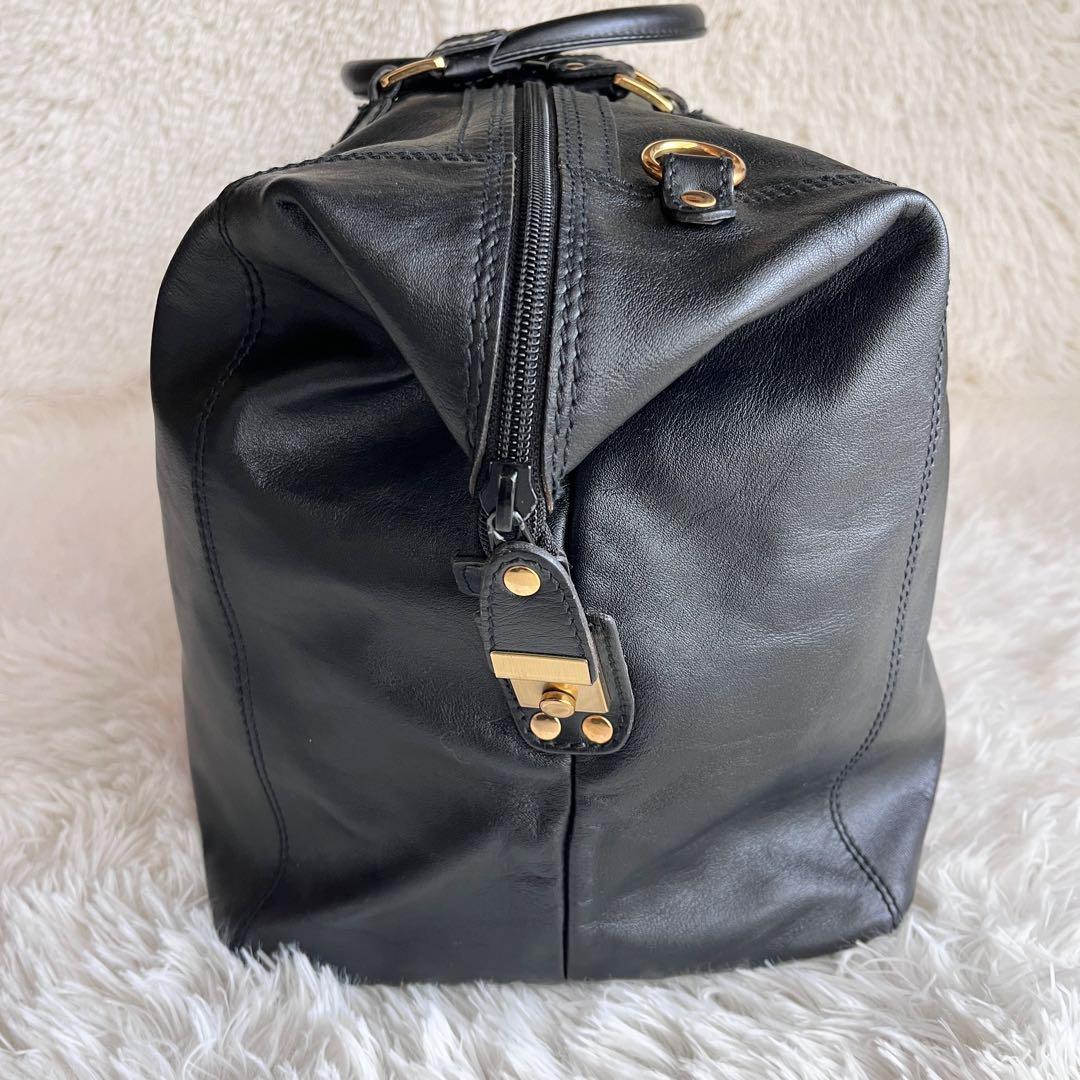 美品✨JRA認定 オーストリッチ レザー ボストンバッグ ショルダー 大容量