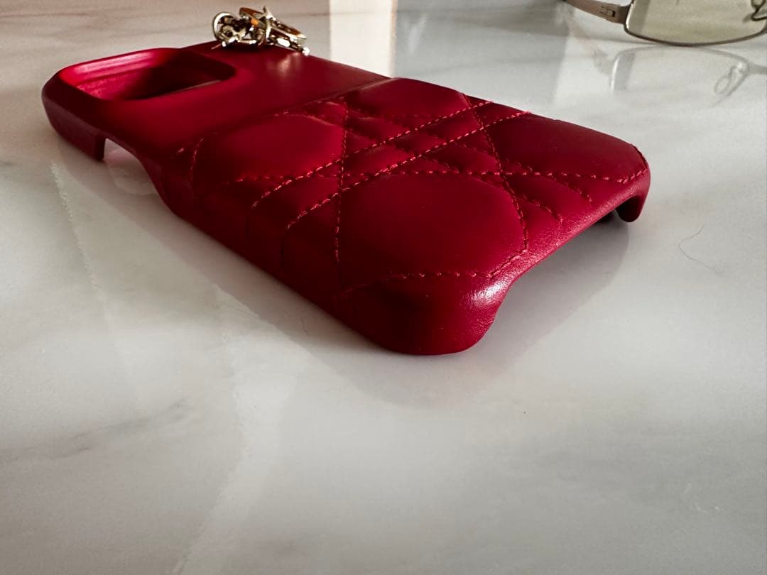 m美品Lady Dior iPhone 14pro カナージュ ラムスキン
