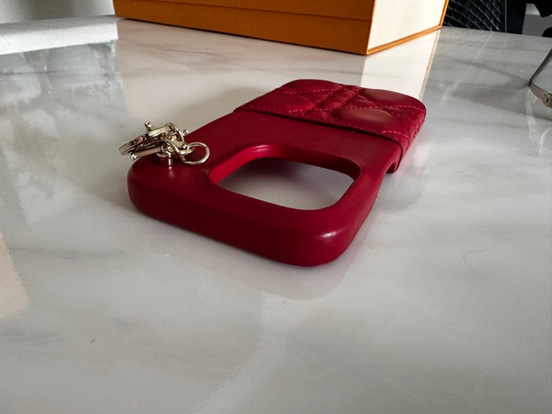 m美品Lady Dior iPhone 14pro カナージュ ラムスキン