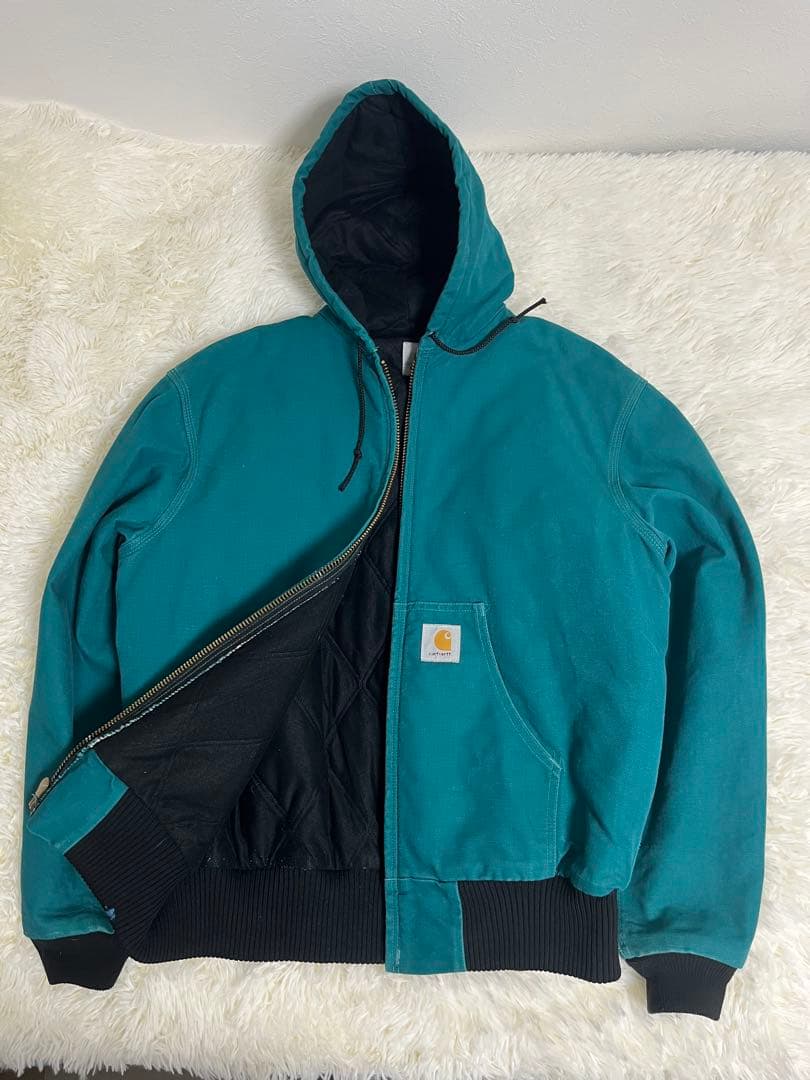 [希少] [美品] 90s カーハート　アクティブジャケット　ターコイズ　USA