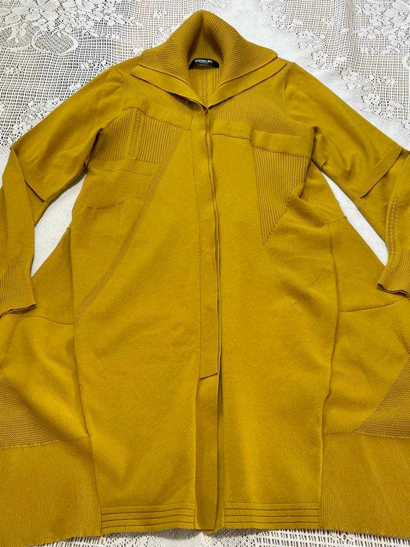 HIROKO BIS レーヨン×他混ニットロングカーディガン