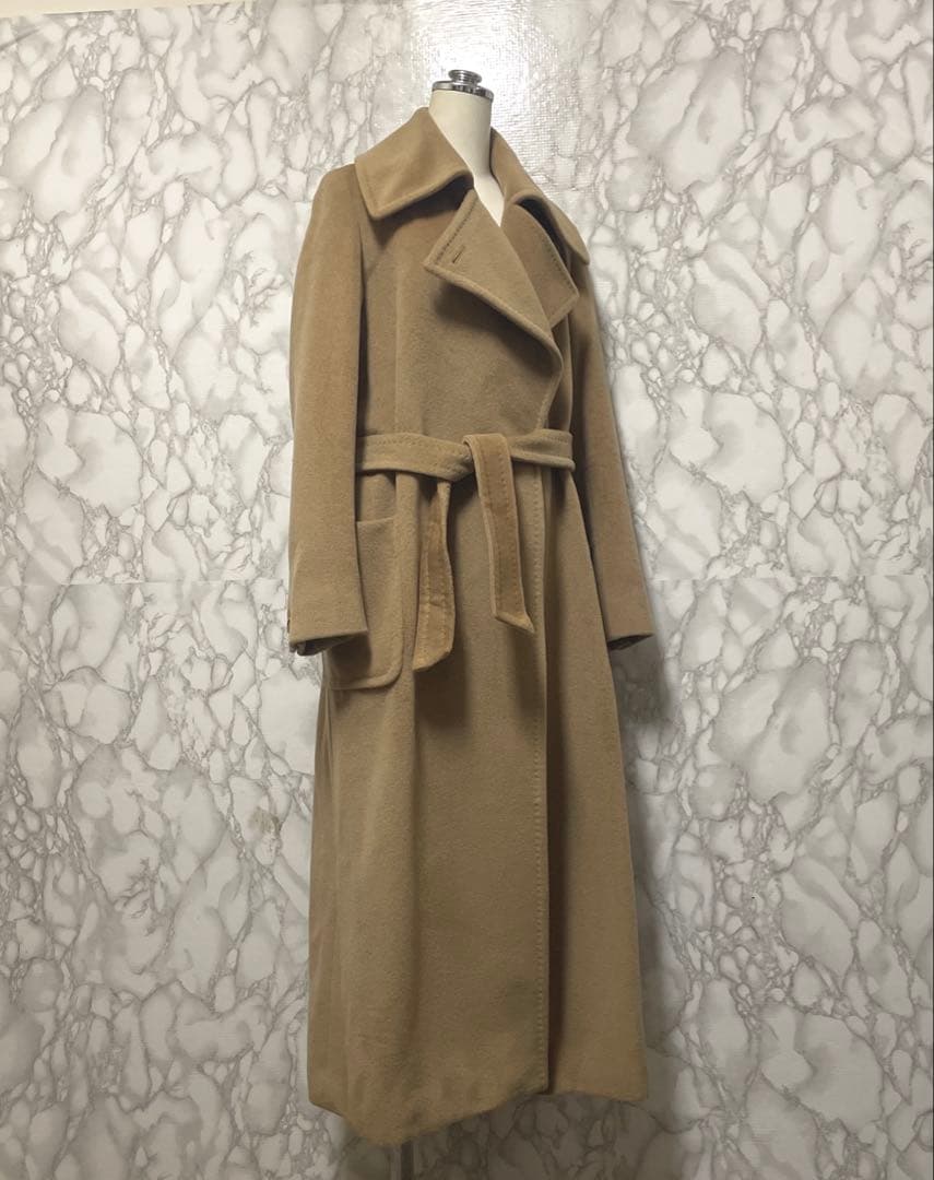 極上品　Max Mara デザインロングコート　カシミヤ混合　ガウン　イタリア製