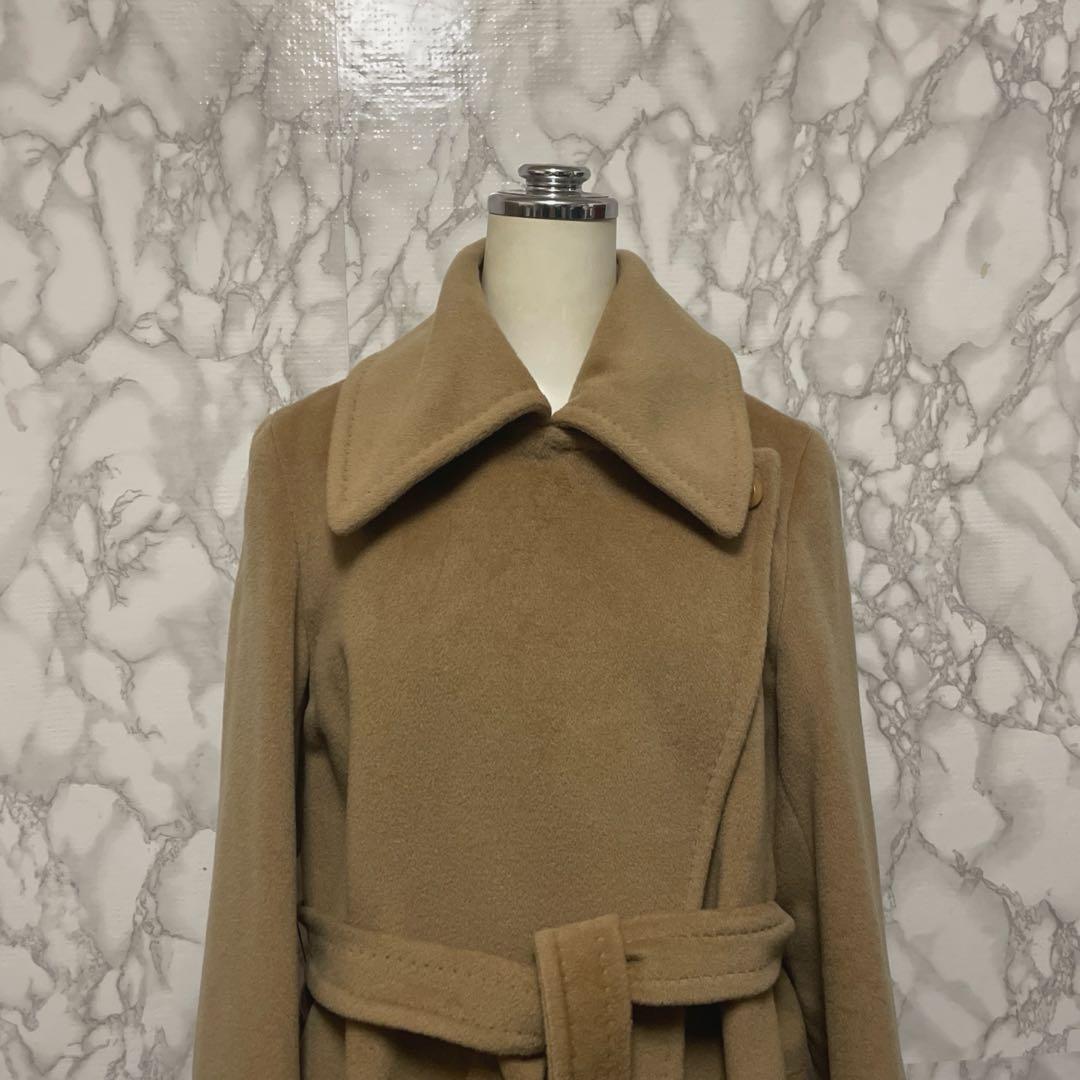 極上品　Max Mara デザインロングコート　カシミヤ混合　ガウン　イタリア製