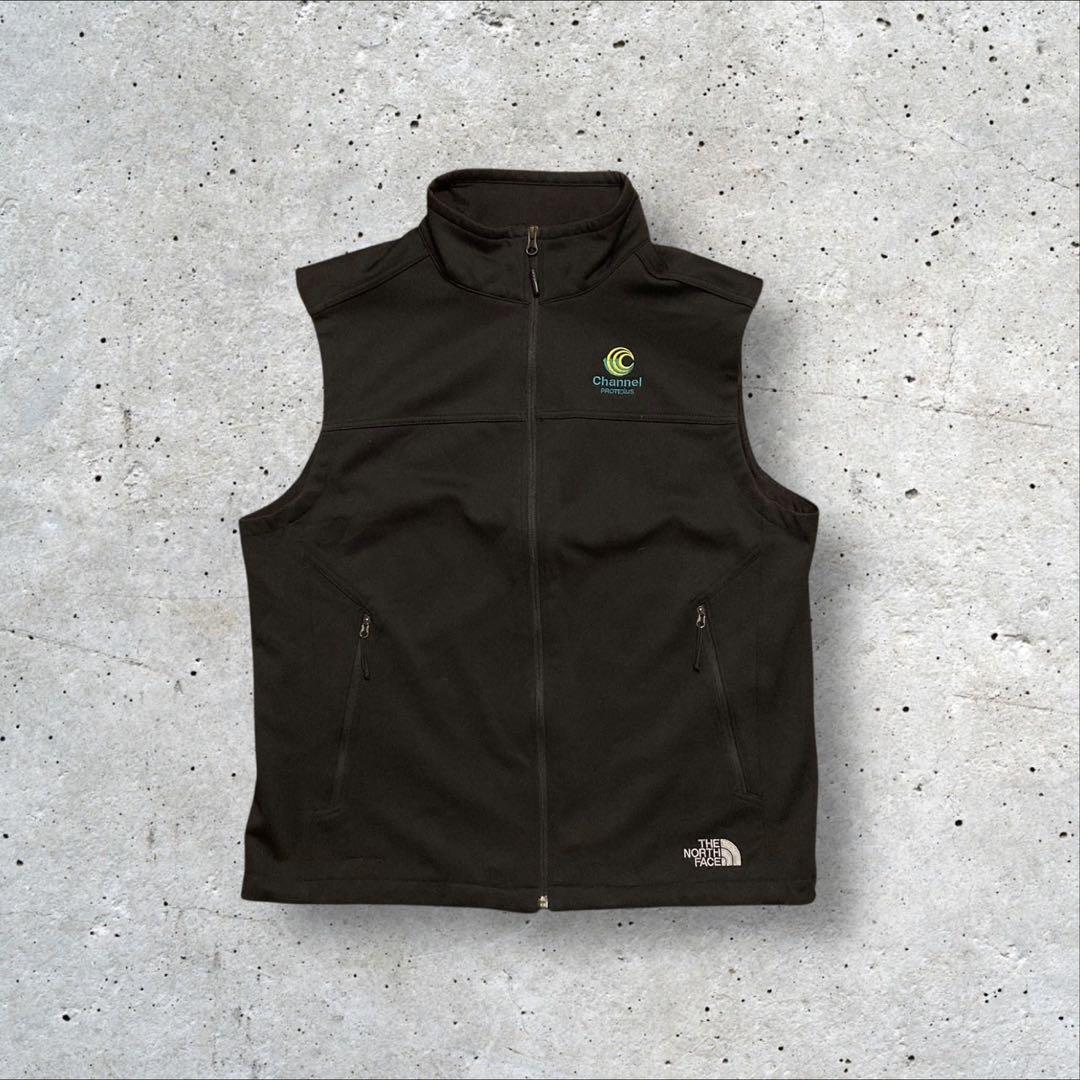 〈ザ・ノースフェイス〉ナイロンベスト　L 黒　企業ロゴ　美品　人気カラー　f