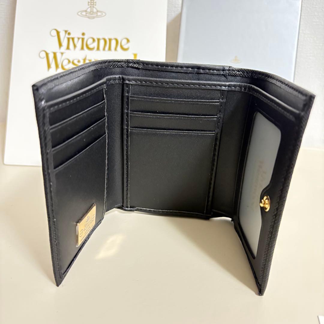 【新品未使用】Vivienne Westwood 財布　ブラック　三つ折り財布