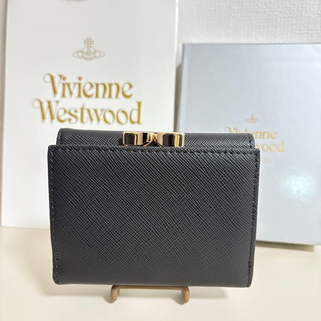 【新品未使用】Vivienne Westwood 財布　ブラック　三つ折り財布