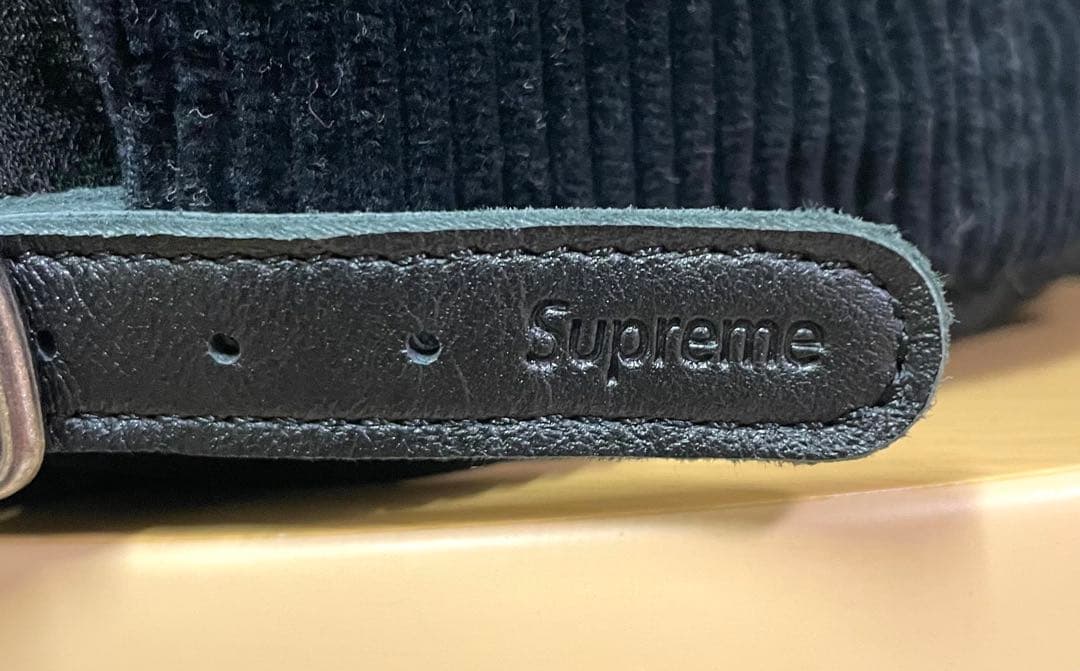 Supreme コーデュロイ Sロゴ キャップ ブラック