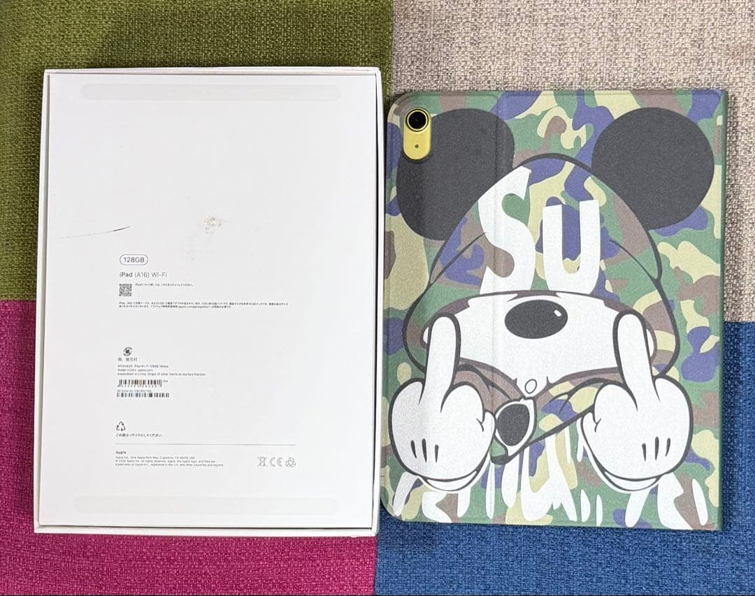 iPad 11世代16A 本体 イエロー ／ミッキー柄カバー／ペンシル付き