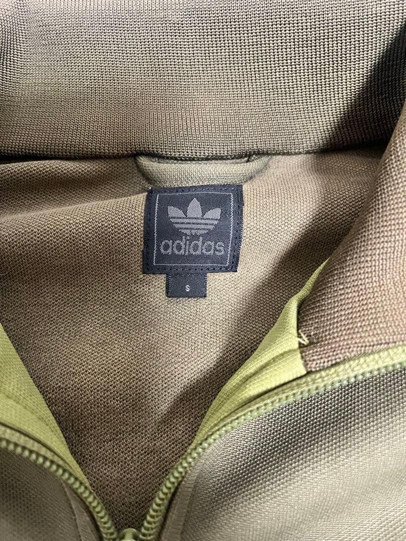 美品　カーキ　S 90s adidas トラックジャケット　トレフォイル　ロゴ