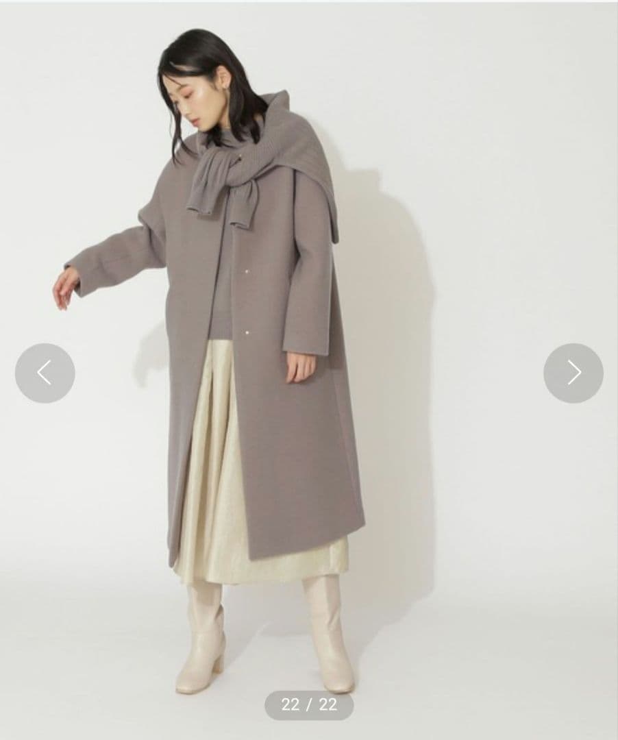 新品，NATURAL BEAUTY BASIC ノーカラーダブルクロスコート