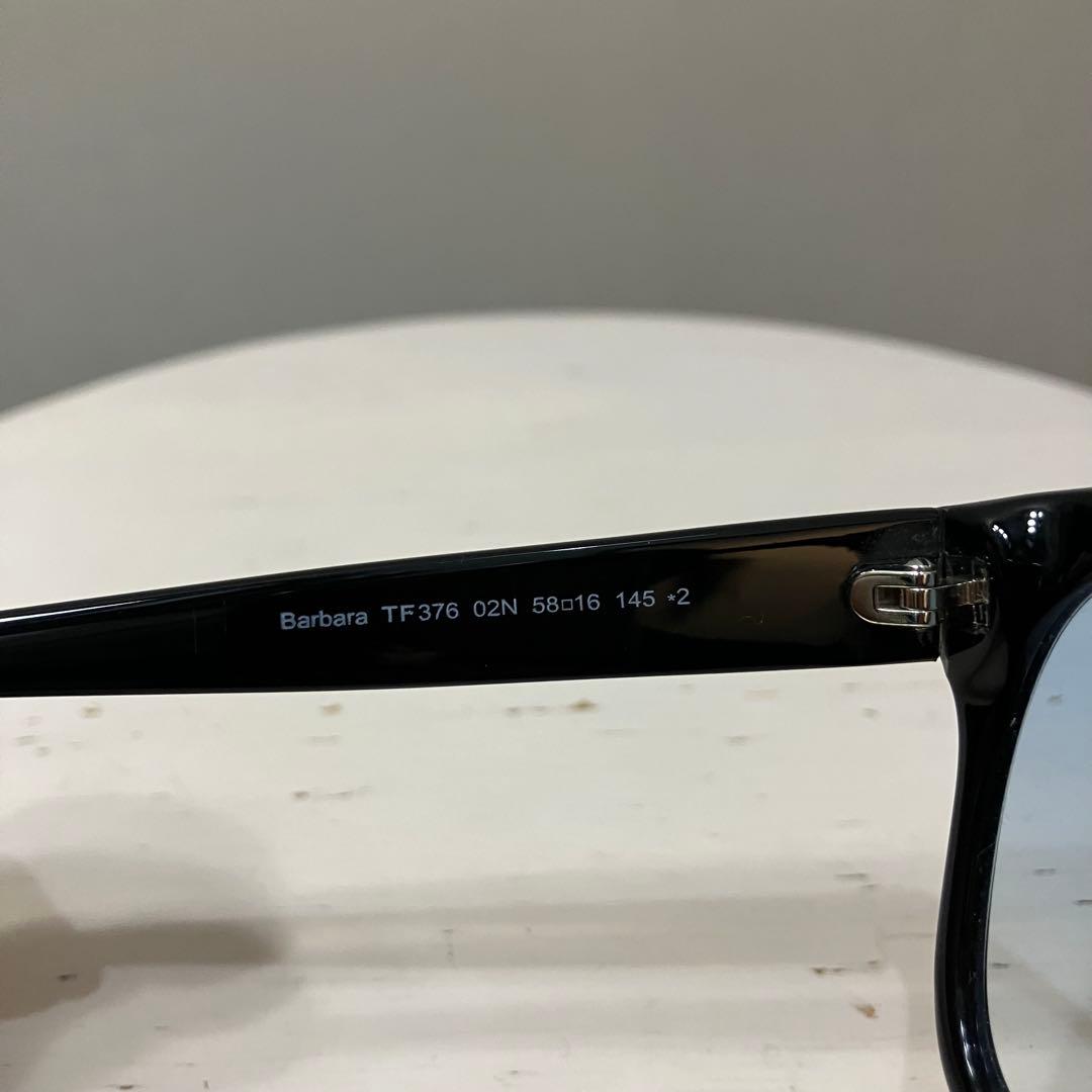 美品✨TOM FORD スクエア型サングラス ブラック　クリアブルー